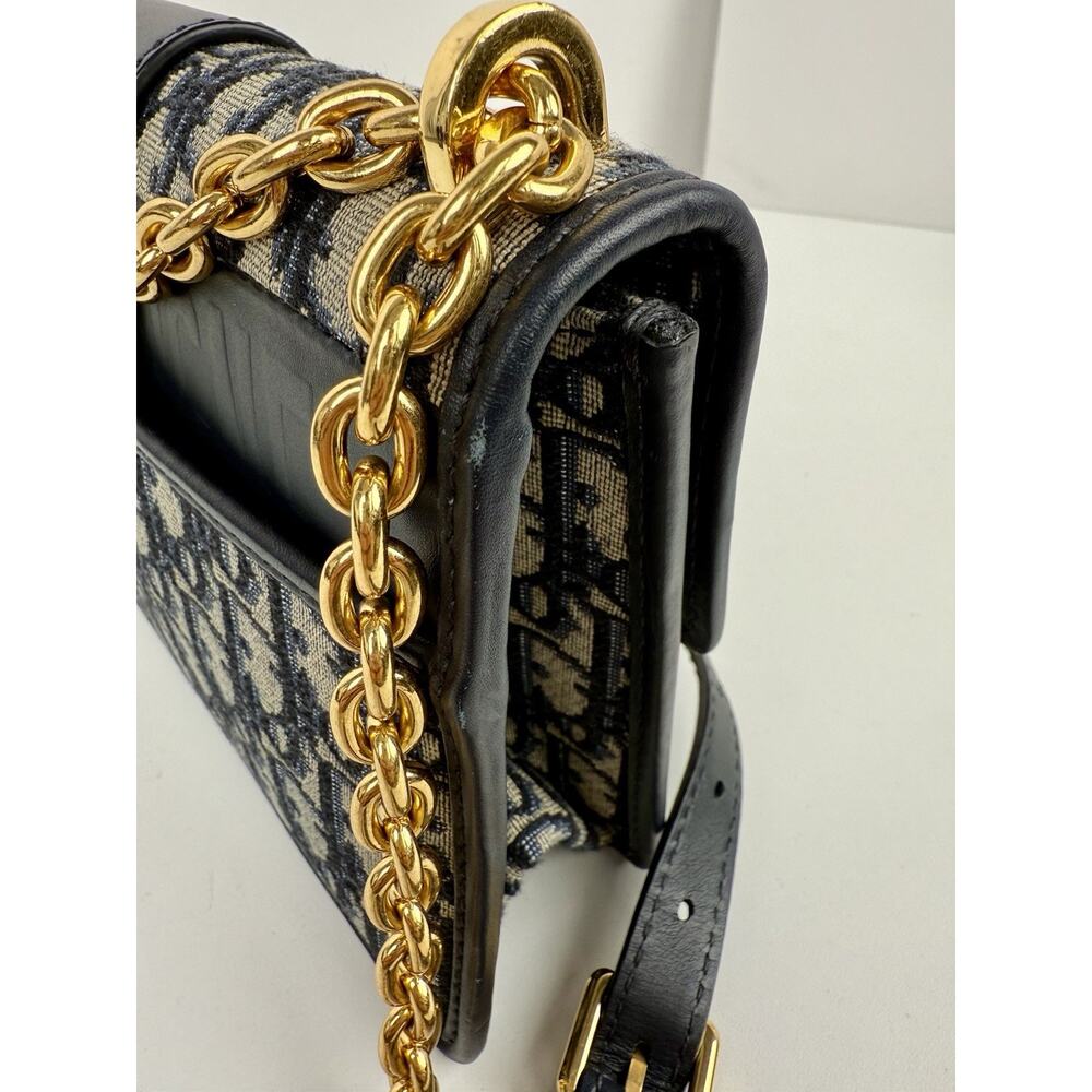Christian Dior 30 Montaigne Chain Flap Bag Oblique Canvas East West - Picture 8 of 13